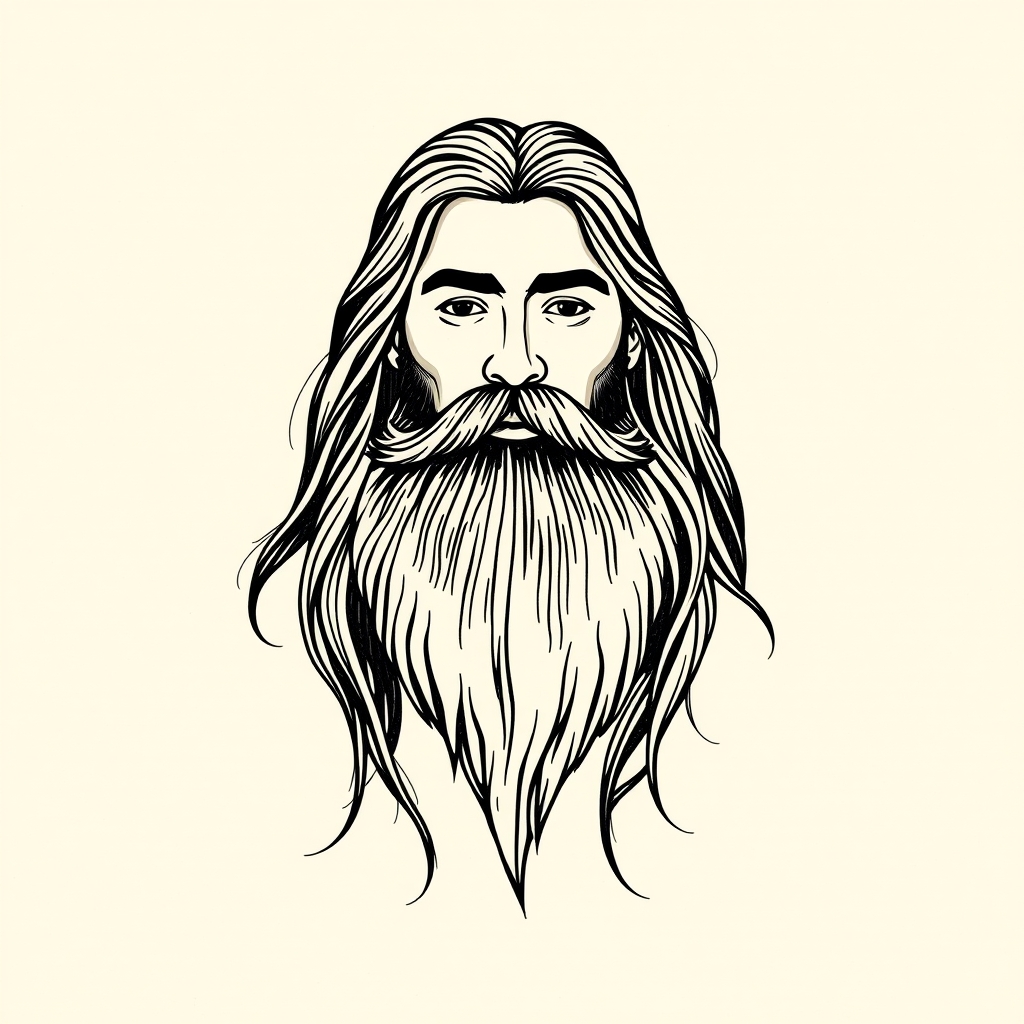 barbe et cheveux longs