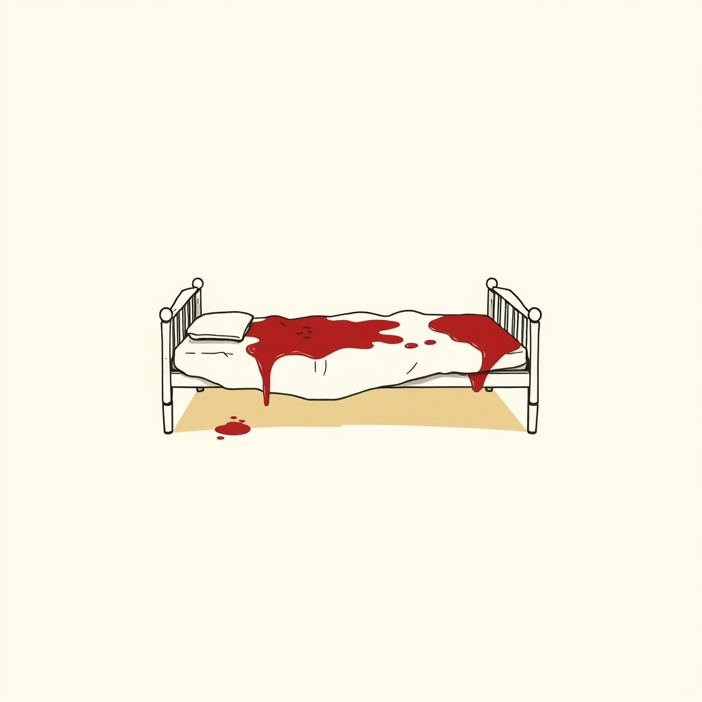 bed soaked in blood