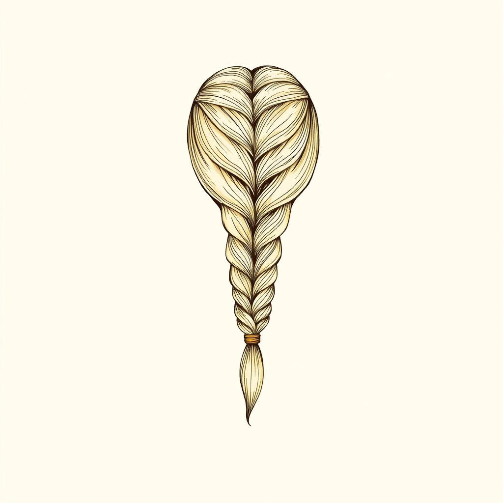 cabello rubio en trenzas