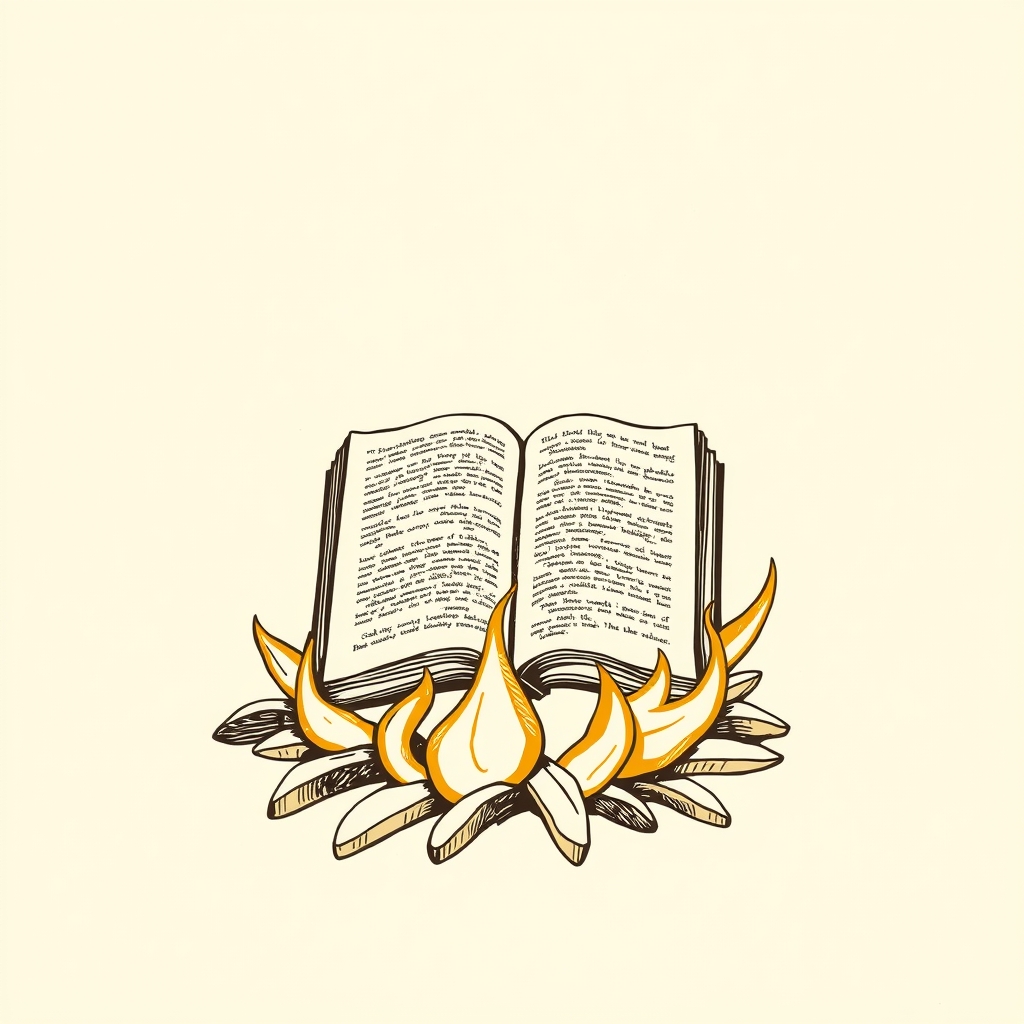 libro dei Vangeli gettato in un incendio