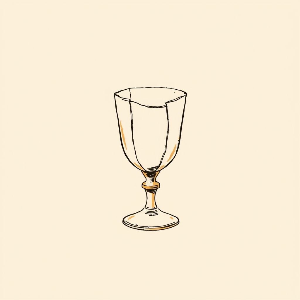broken and repaired glass chalice