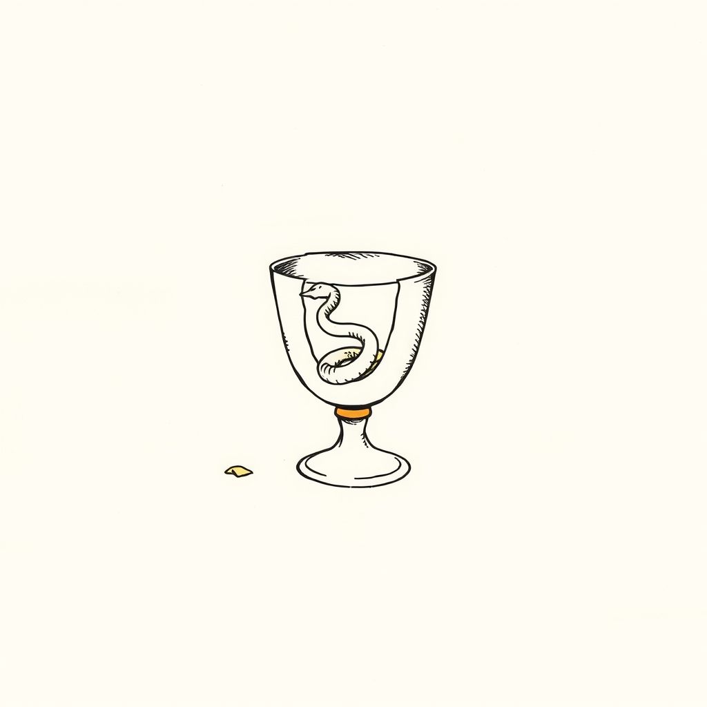 coupe ou verre brisé avec serpent