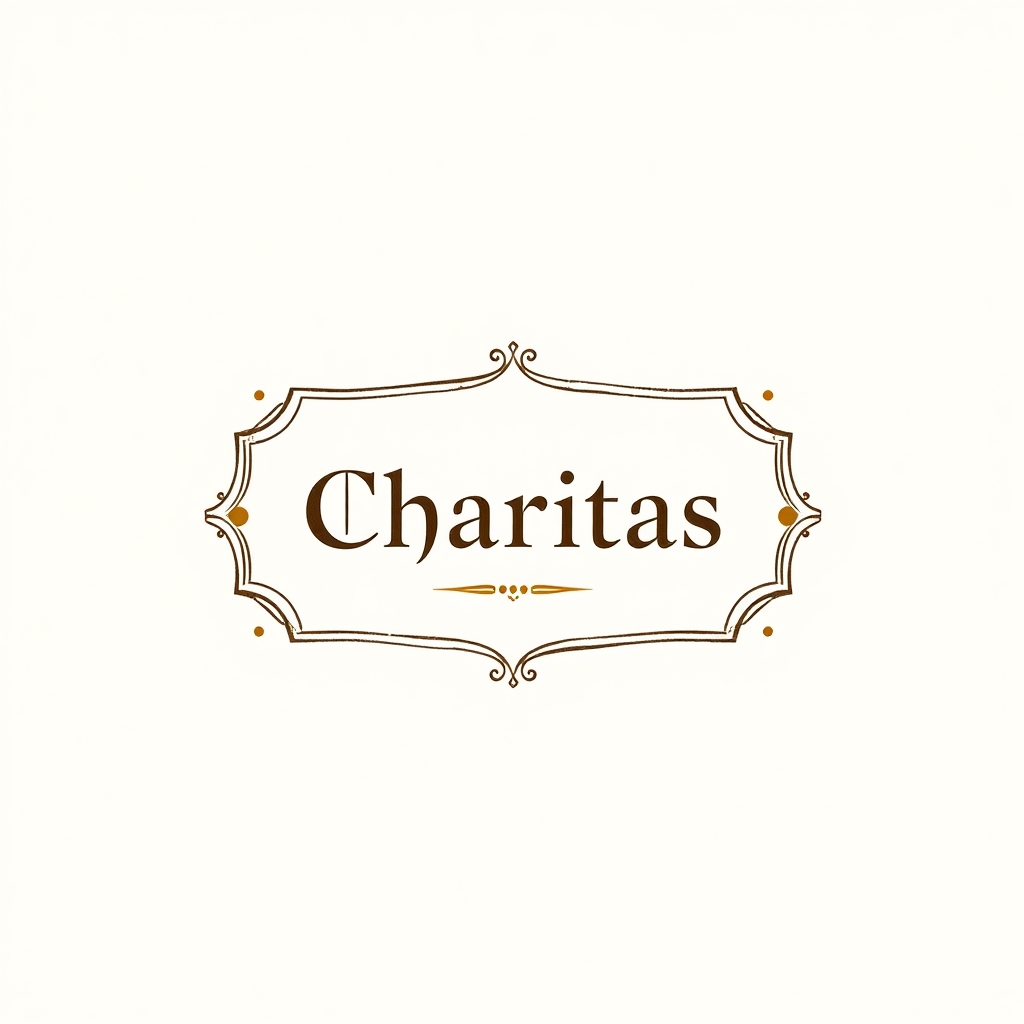 Cartouche avec le mot 'Charitas'