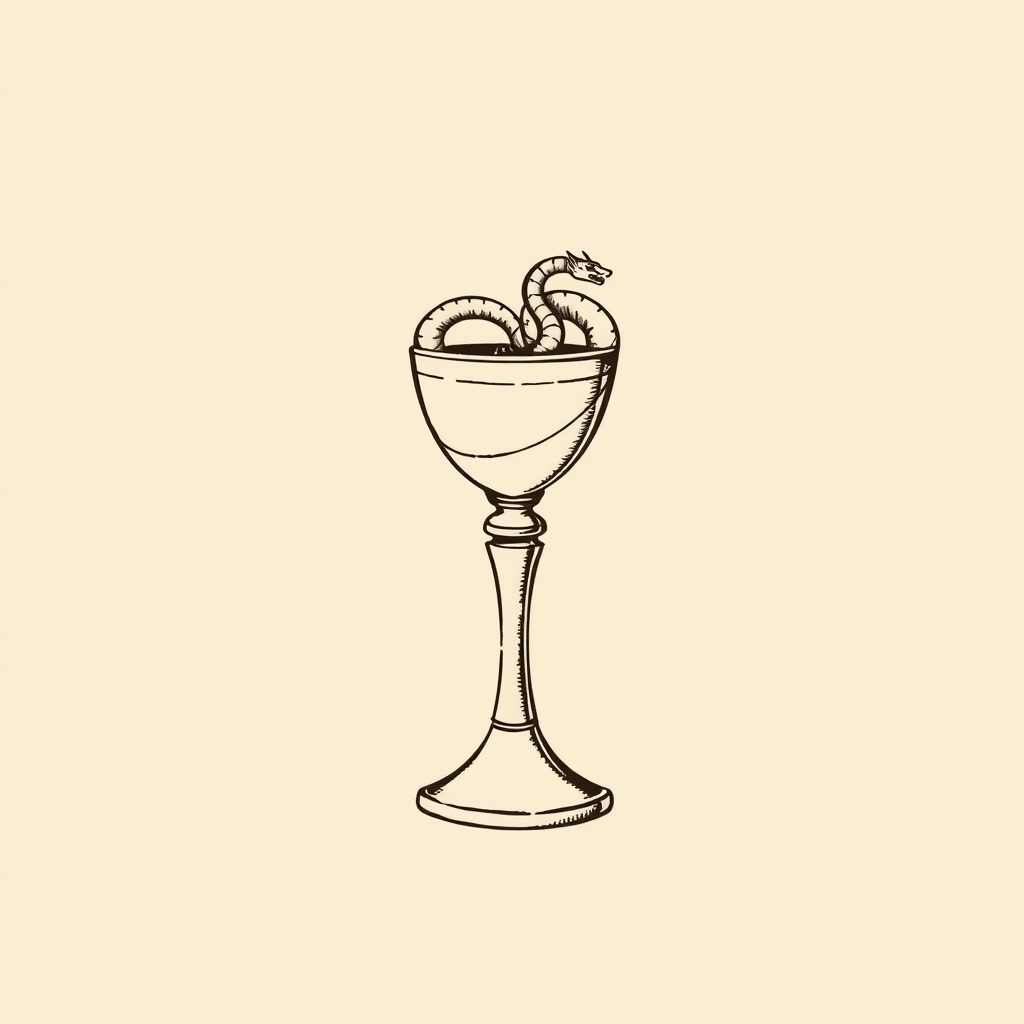 chalice surmounted by a serpent