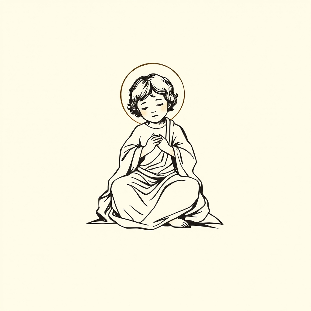 Enfant Jésus sur les genoux