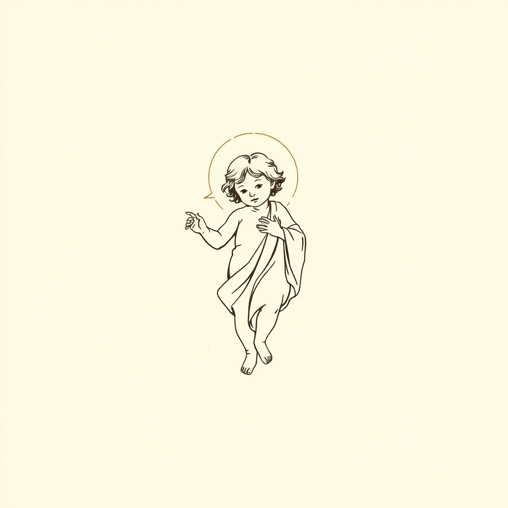 Child Jesus on left arm