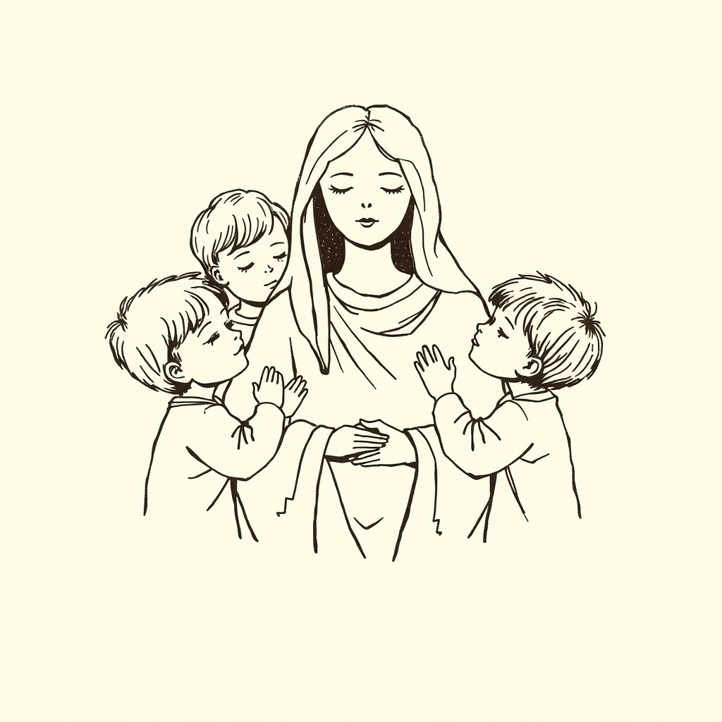 enfants l'entourant