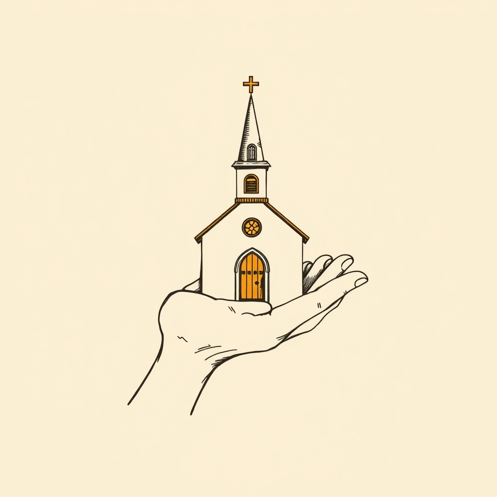 église portée sur la main