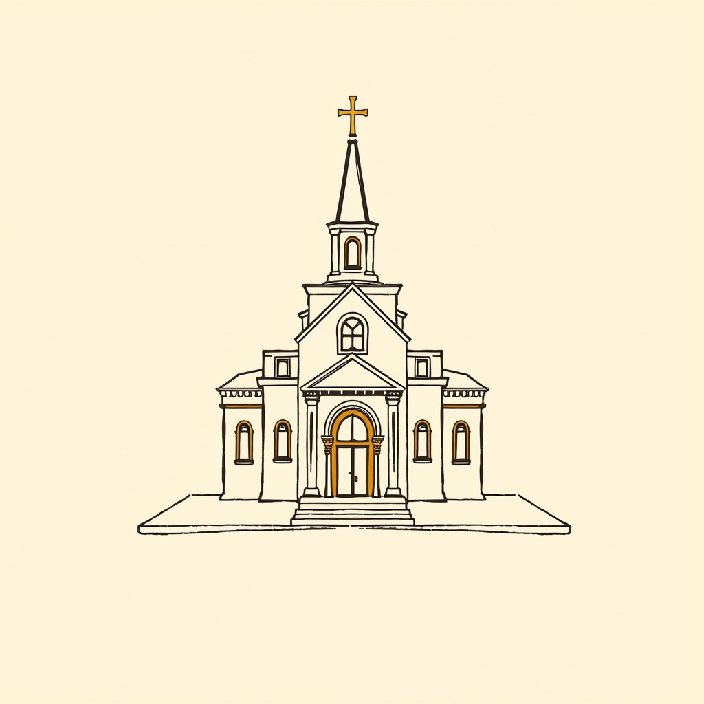 maqueta de iglesia o herramientas de arquitecto