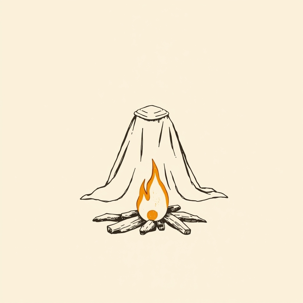 manteau jeté sur le feu