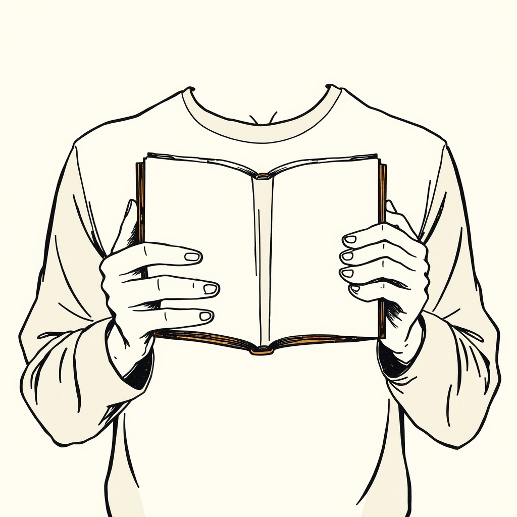 livre fermé sur la poitrine