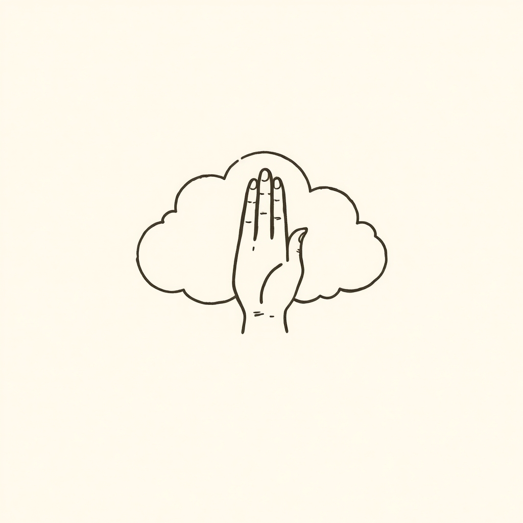 cloud surrounding a blessing hand