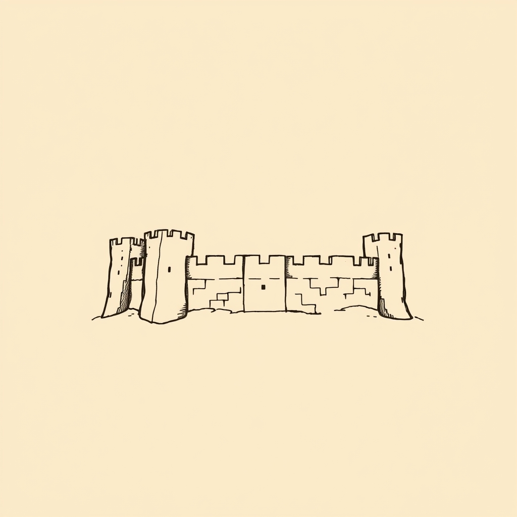 murallas de fortaleza (Gibret) derrumbándose