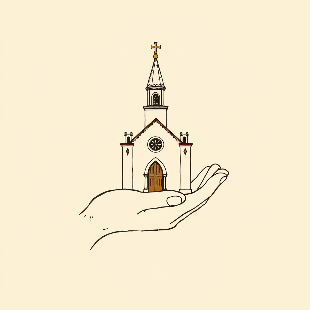 église conventuelle sur la main