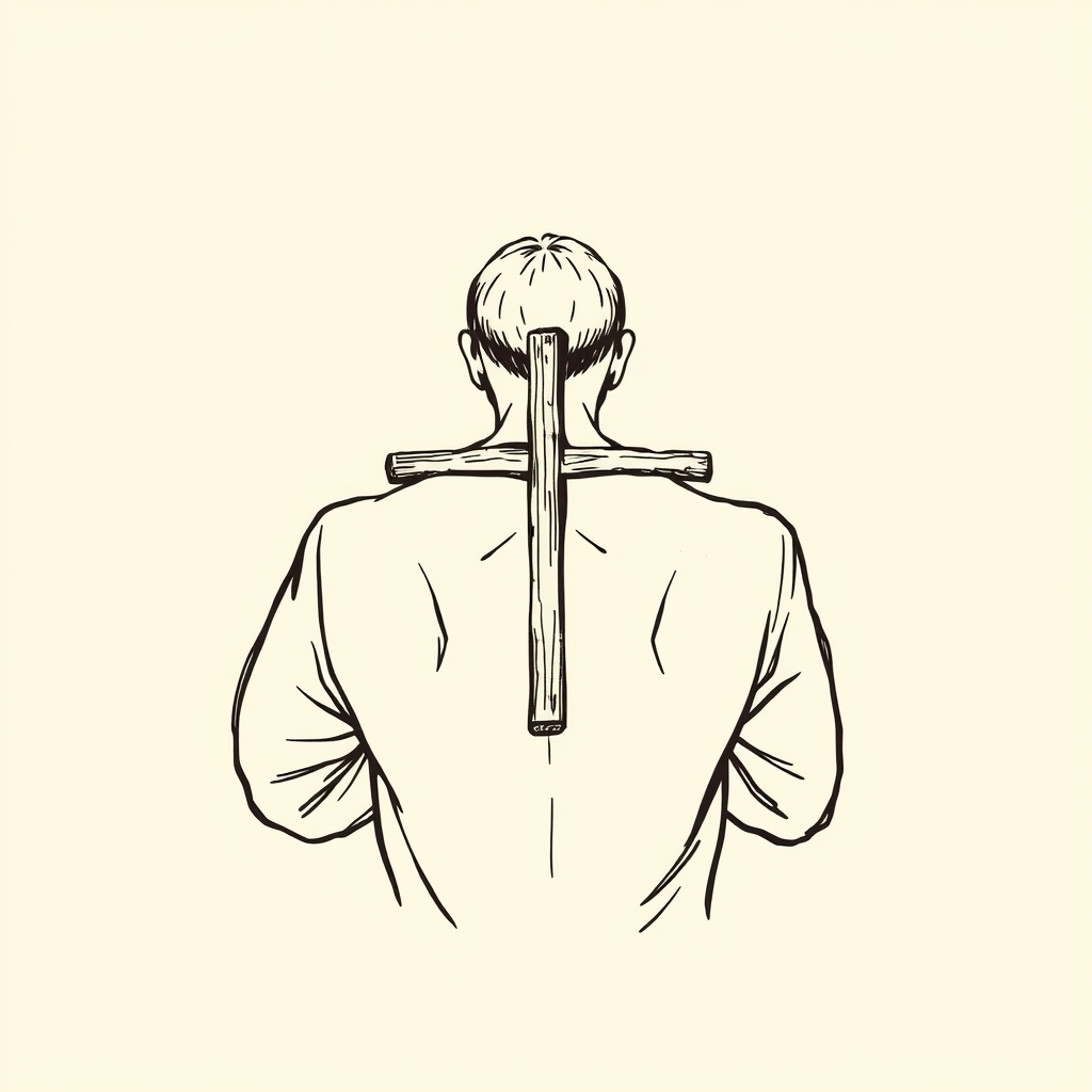 cross on his back
