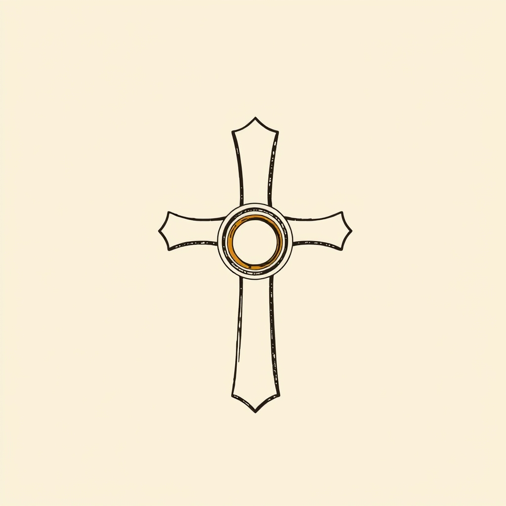 croix avec médaillon