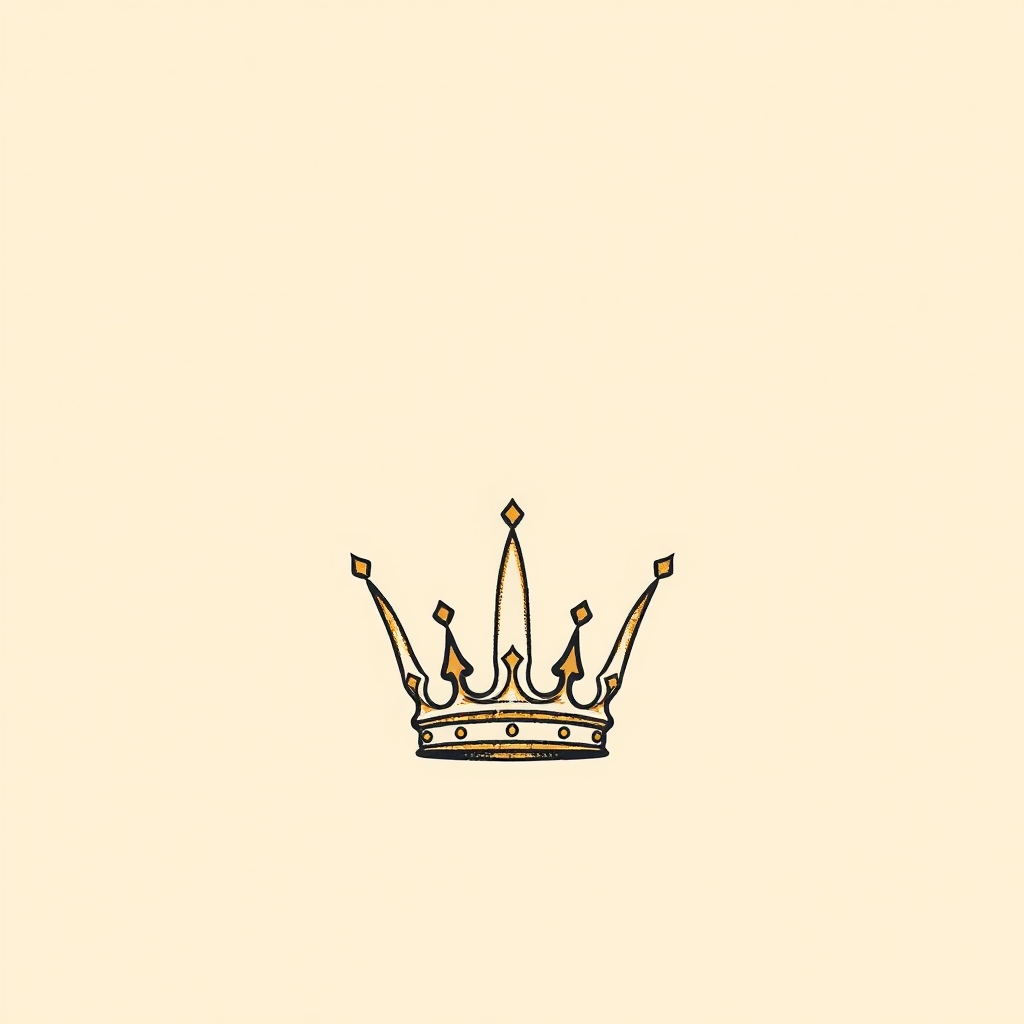 couronne à ses pieds
