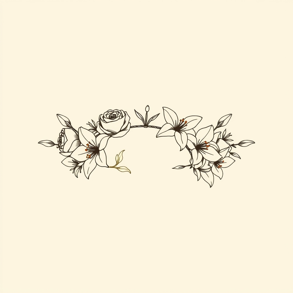 corona di rose e gigli