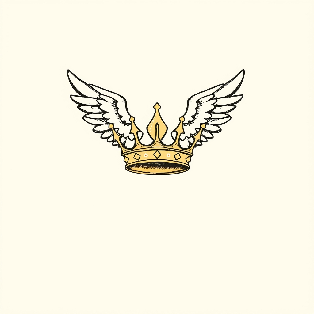 couronne présentée par un ange