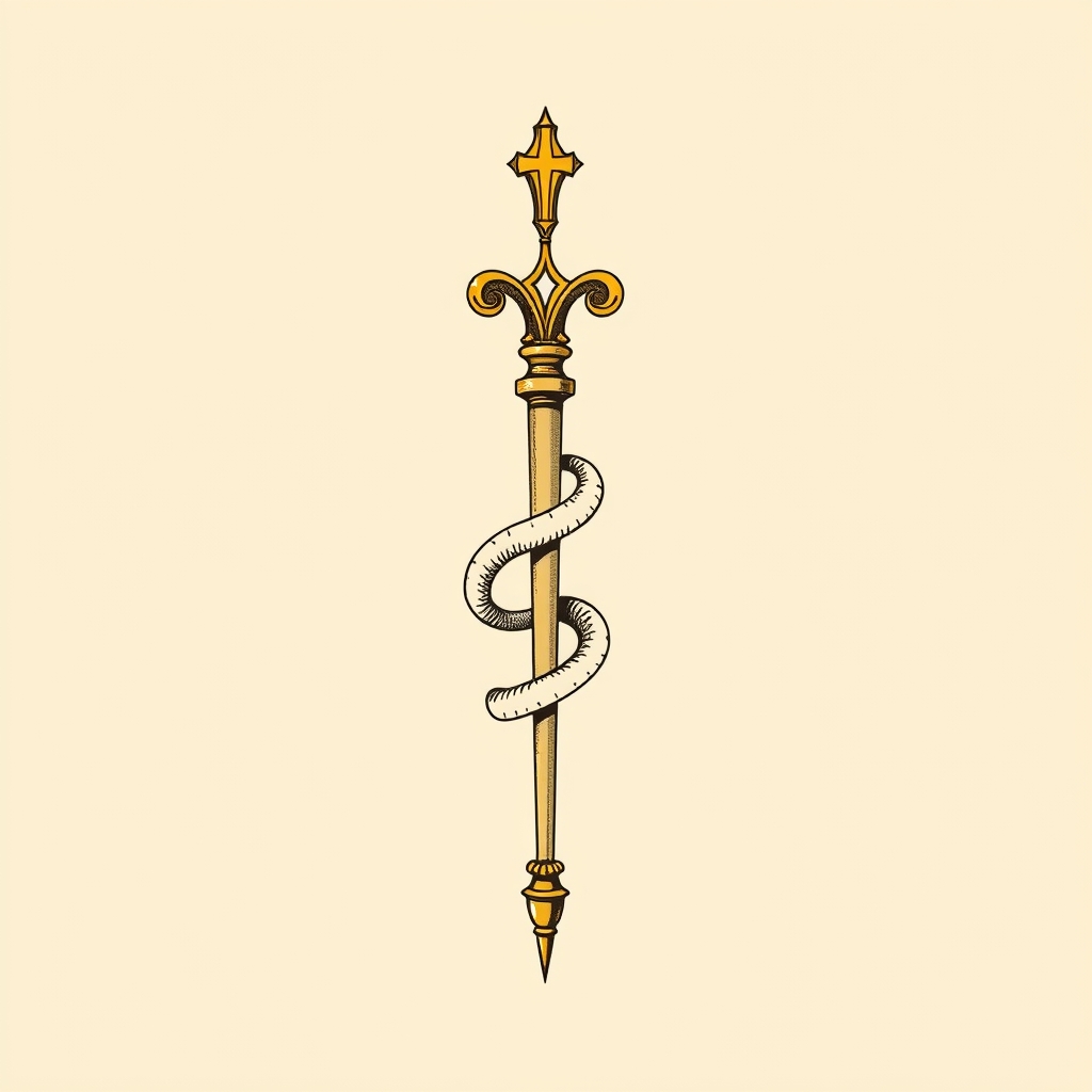 crozier with coiled serpent