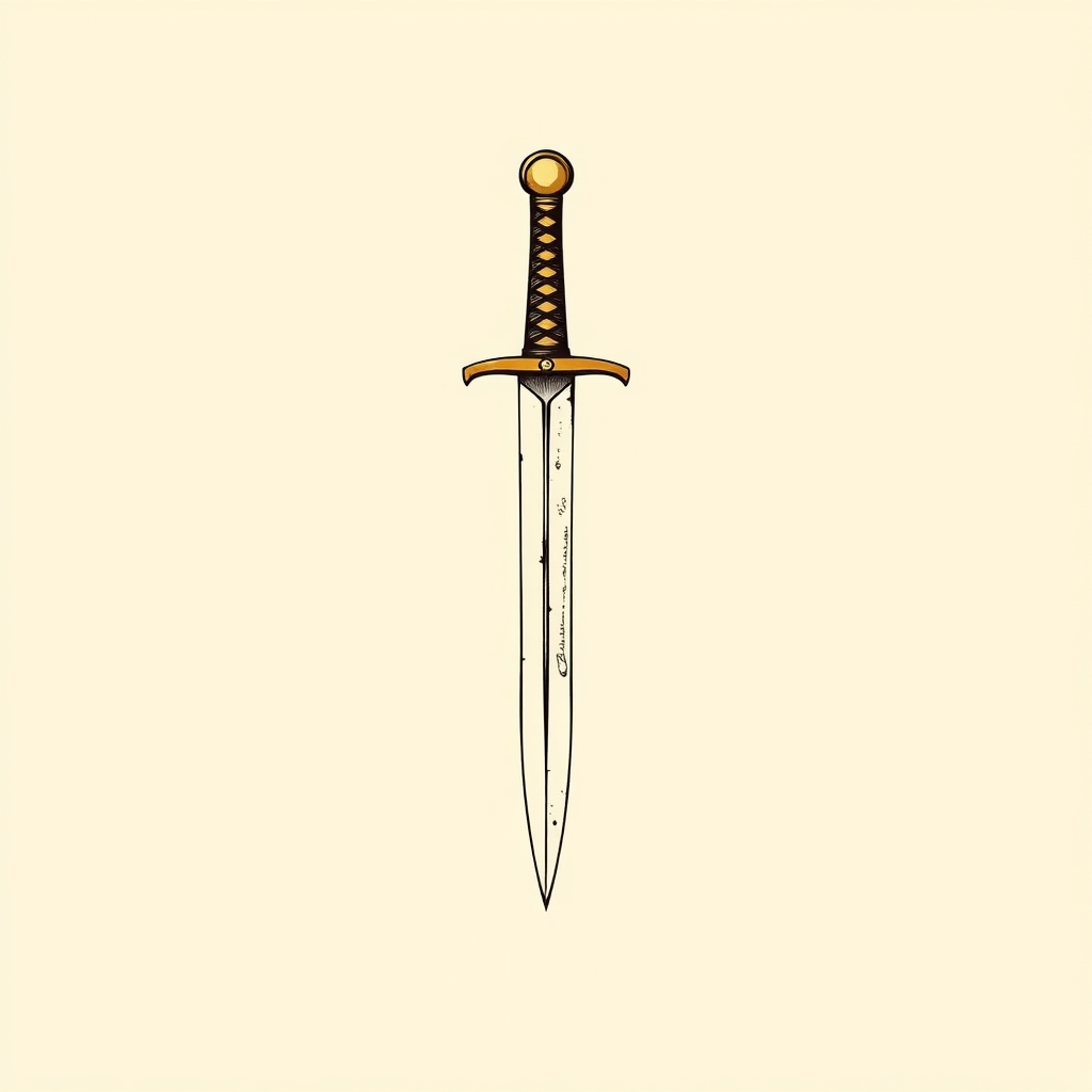 dagger or sword in the throat
