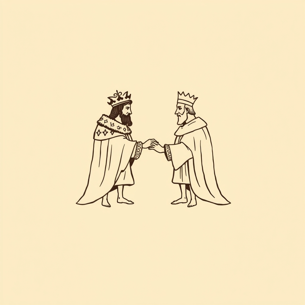 représenté réconciliant les rois de France et d'Angleterre