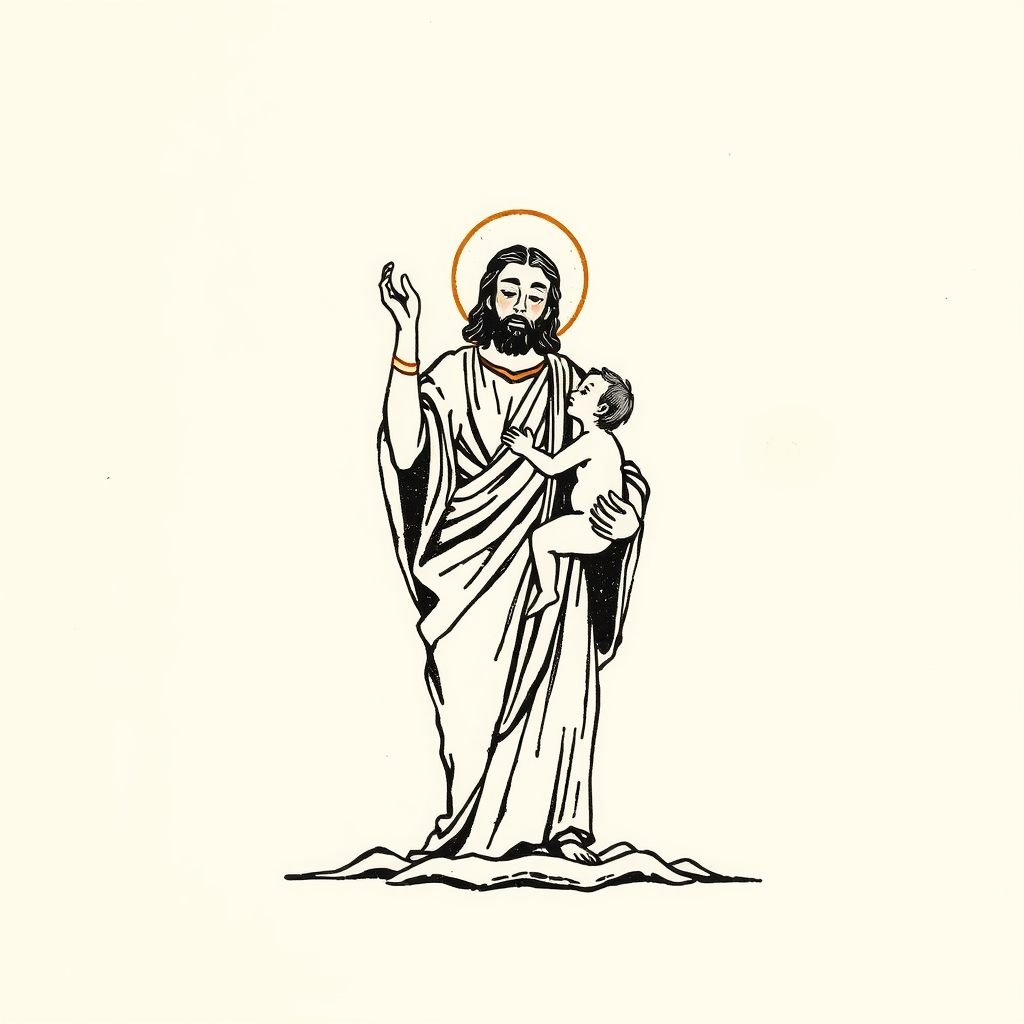 depicted resurrecting a child to baptize him