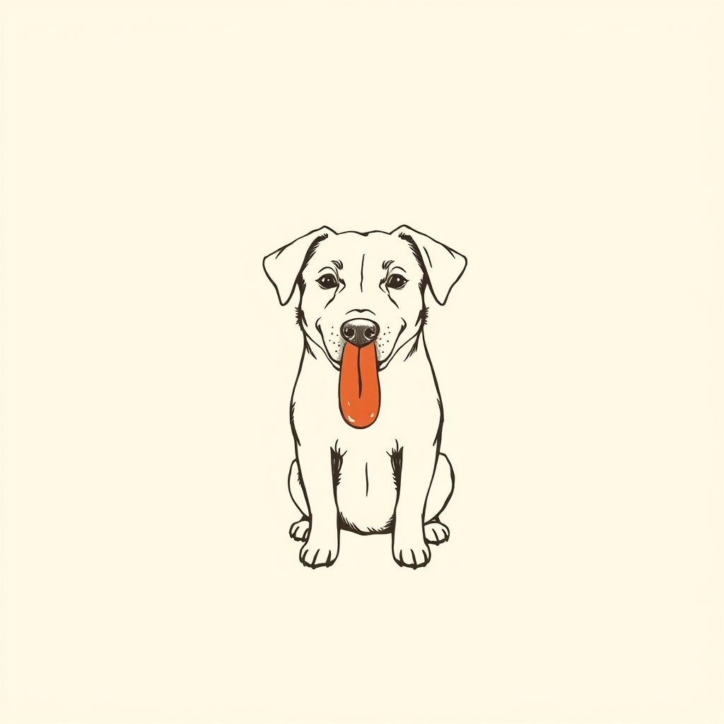 dog holding its tongue