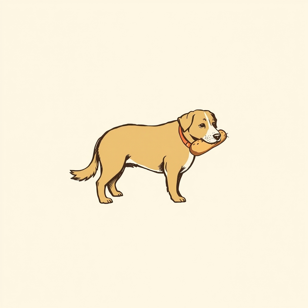 perro con un pan
