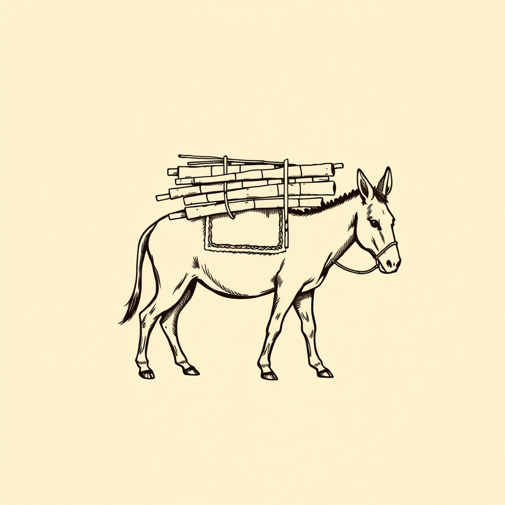 âne chargé de bois