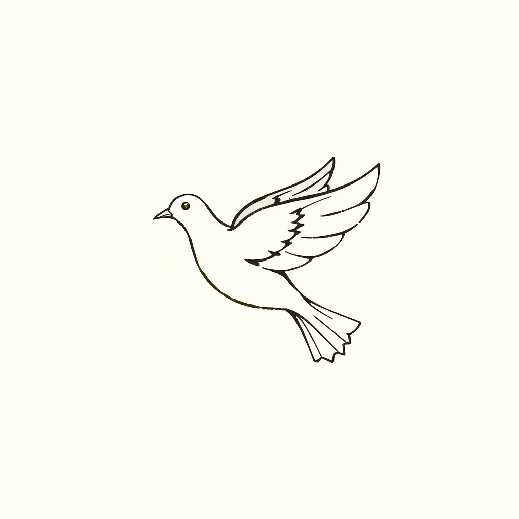 colombe avec une fiole
