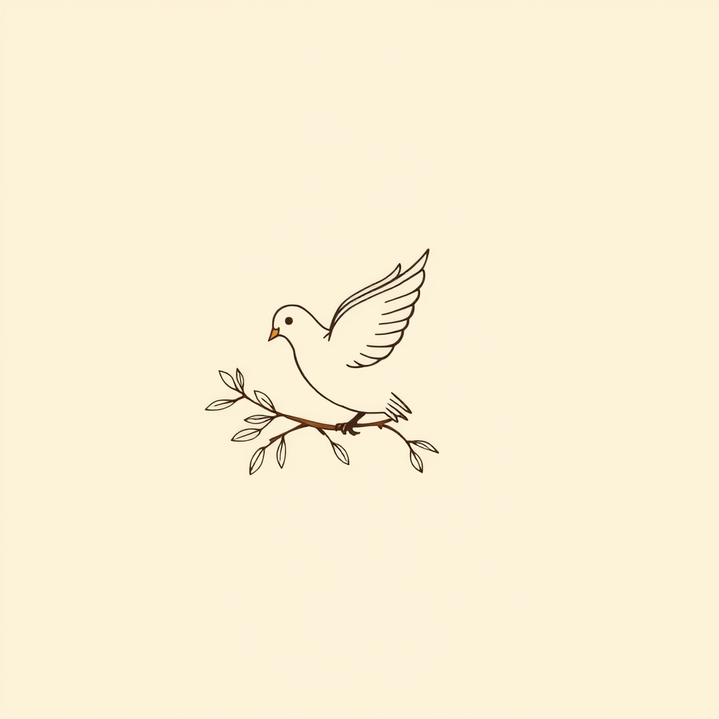 dove with an oak branch