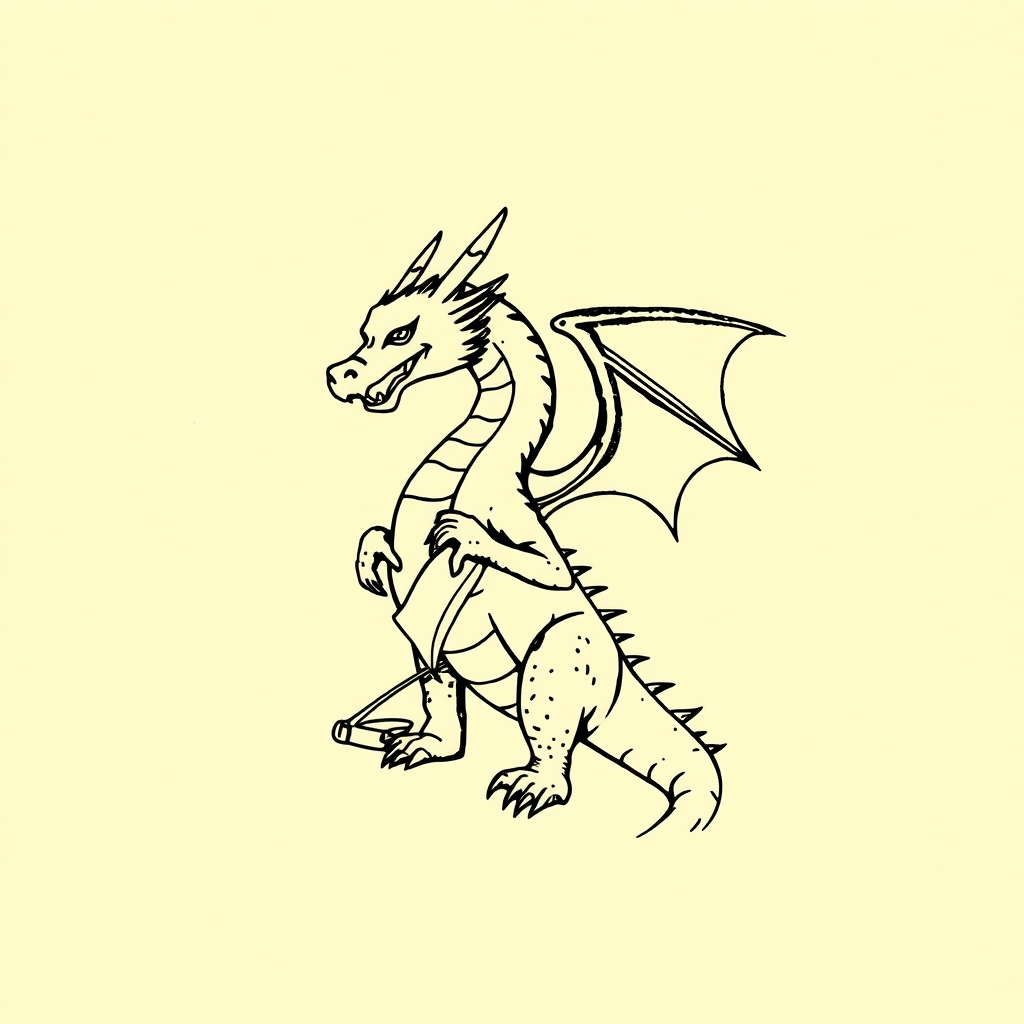 dragon lié avec une étole