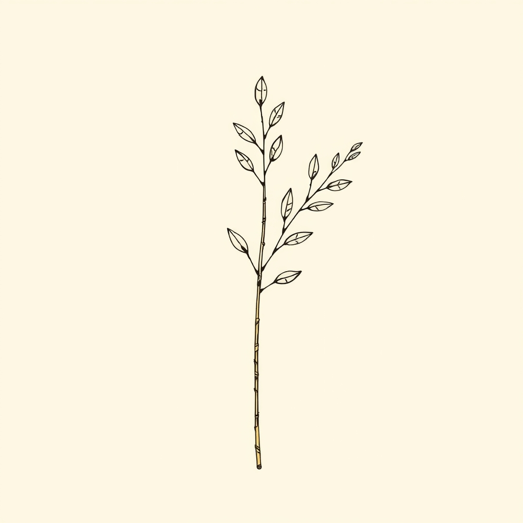 bâton sec avec des feuilles