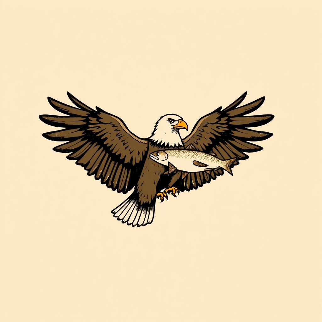 eagle holding a fish