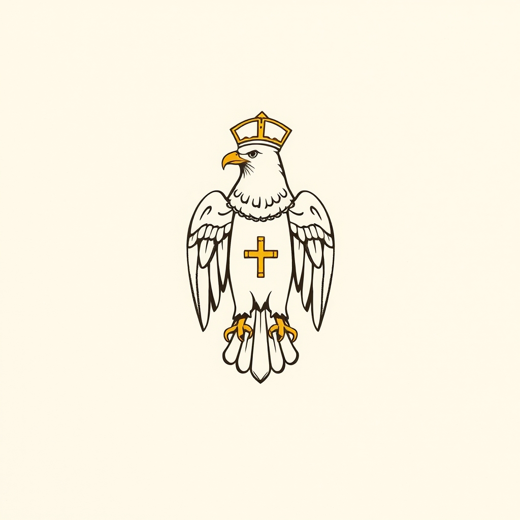 águila con hábito benedictino