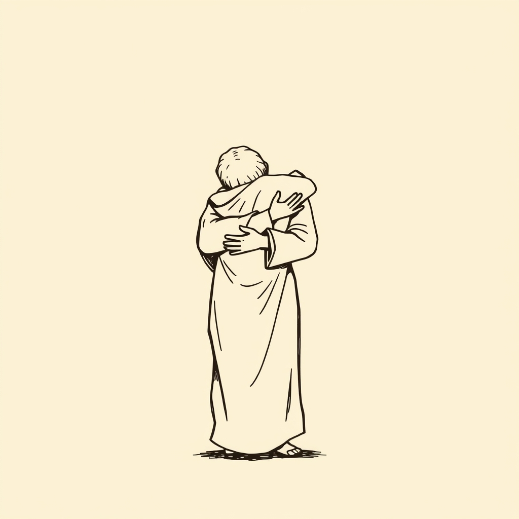 embracing a beggar