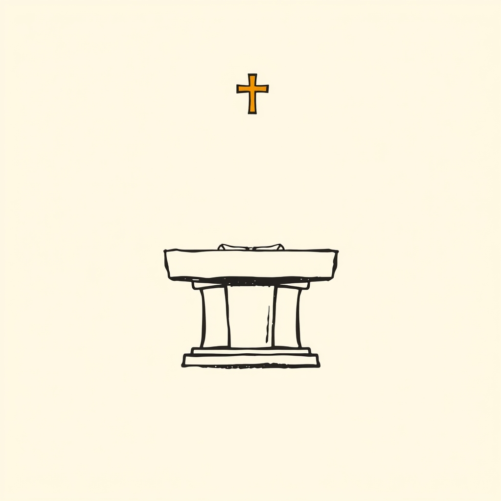 embracing an altar
