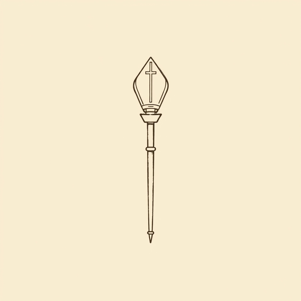 episcopal insignia (crozier, mitre)