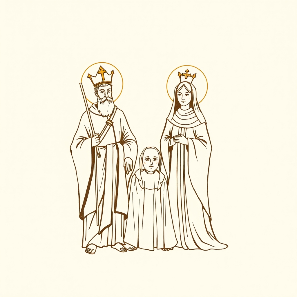 gruppo familiare con sant'Arnolfo e santa Doda