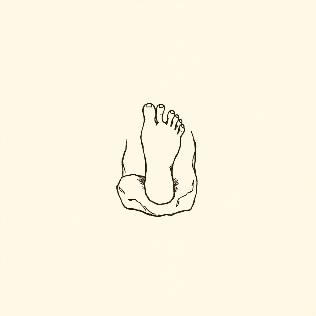 pieds scellés dans une pierre