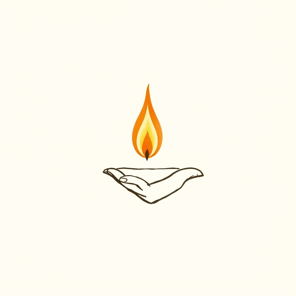 flamme sur la main ou le front