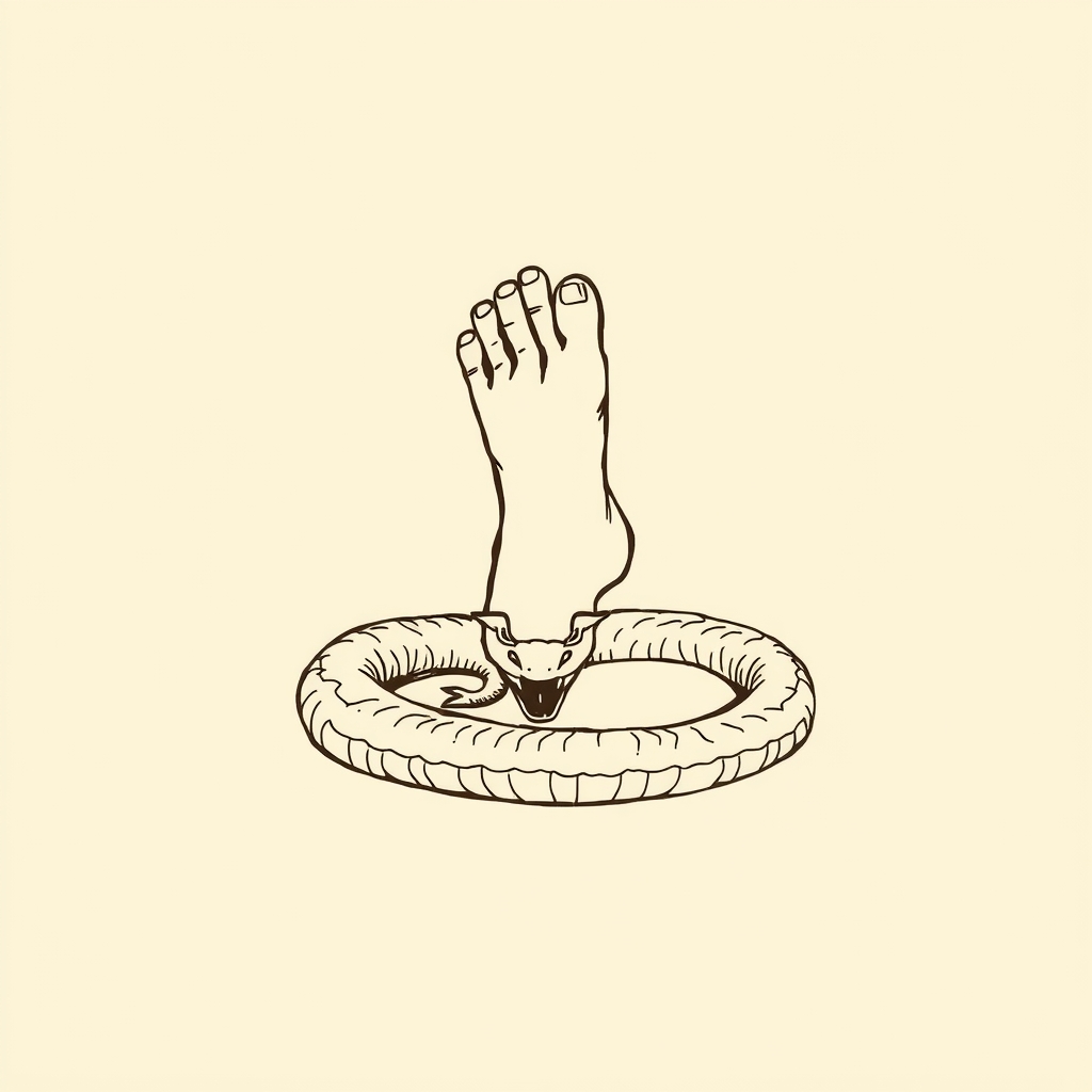 piede che schiaccia il serpente