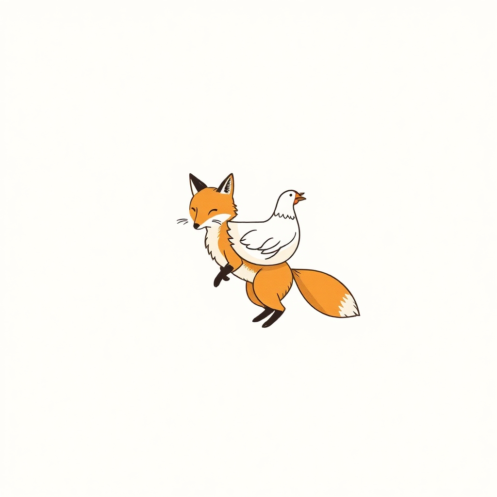fox carrying a hen