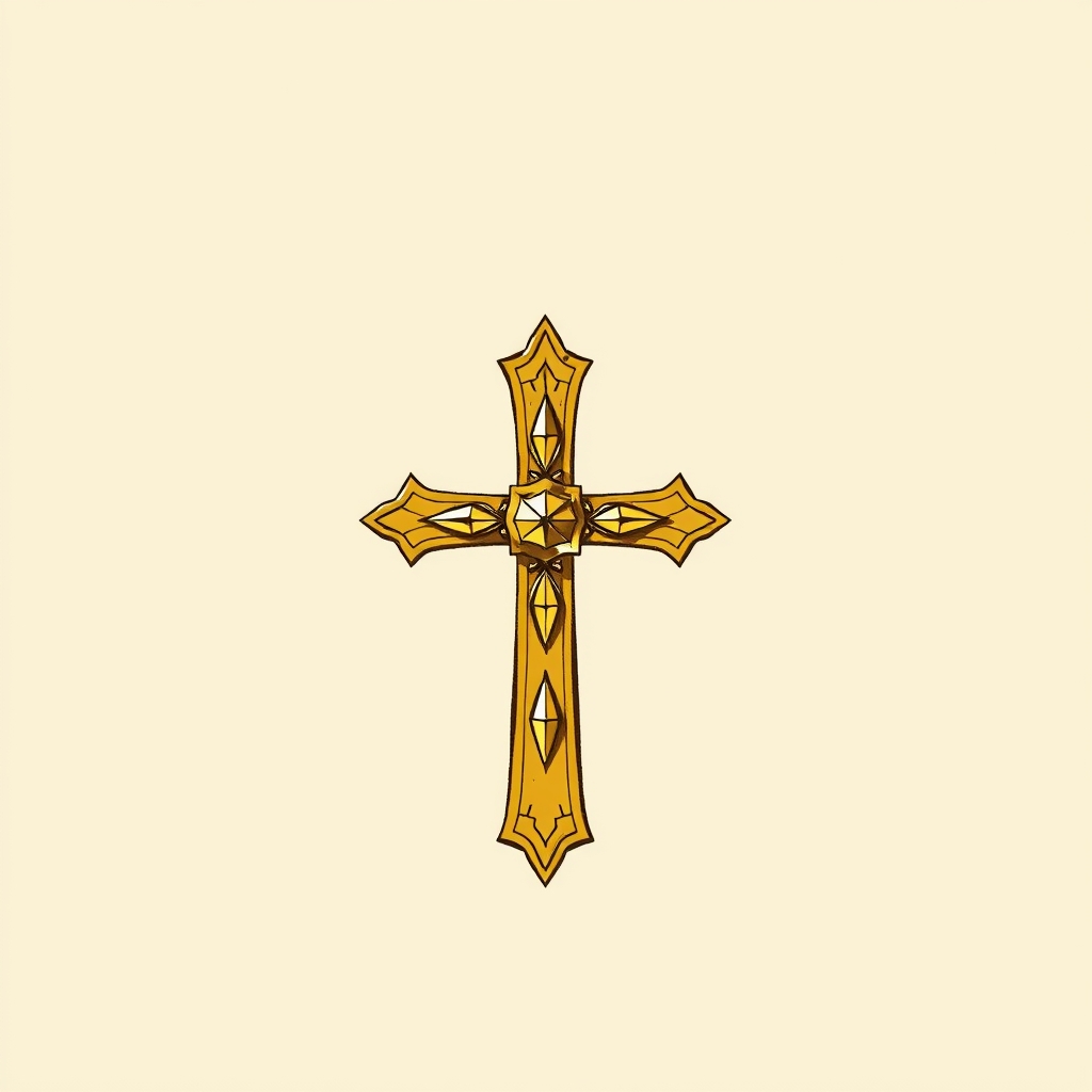 cruz de oro con piedras preciosas