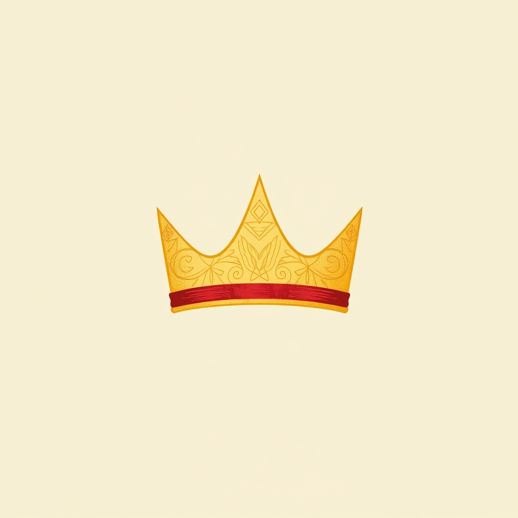 corona d'oro con linea rossa
