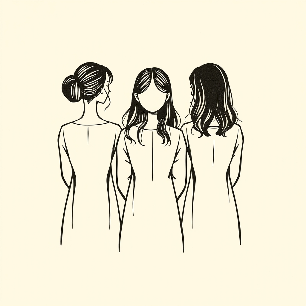 group with her three sisters