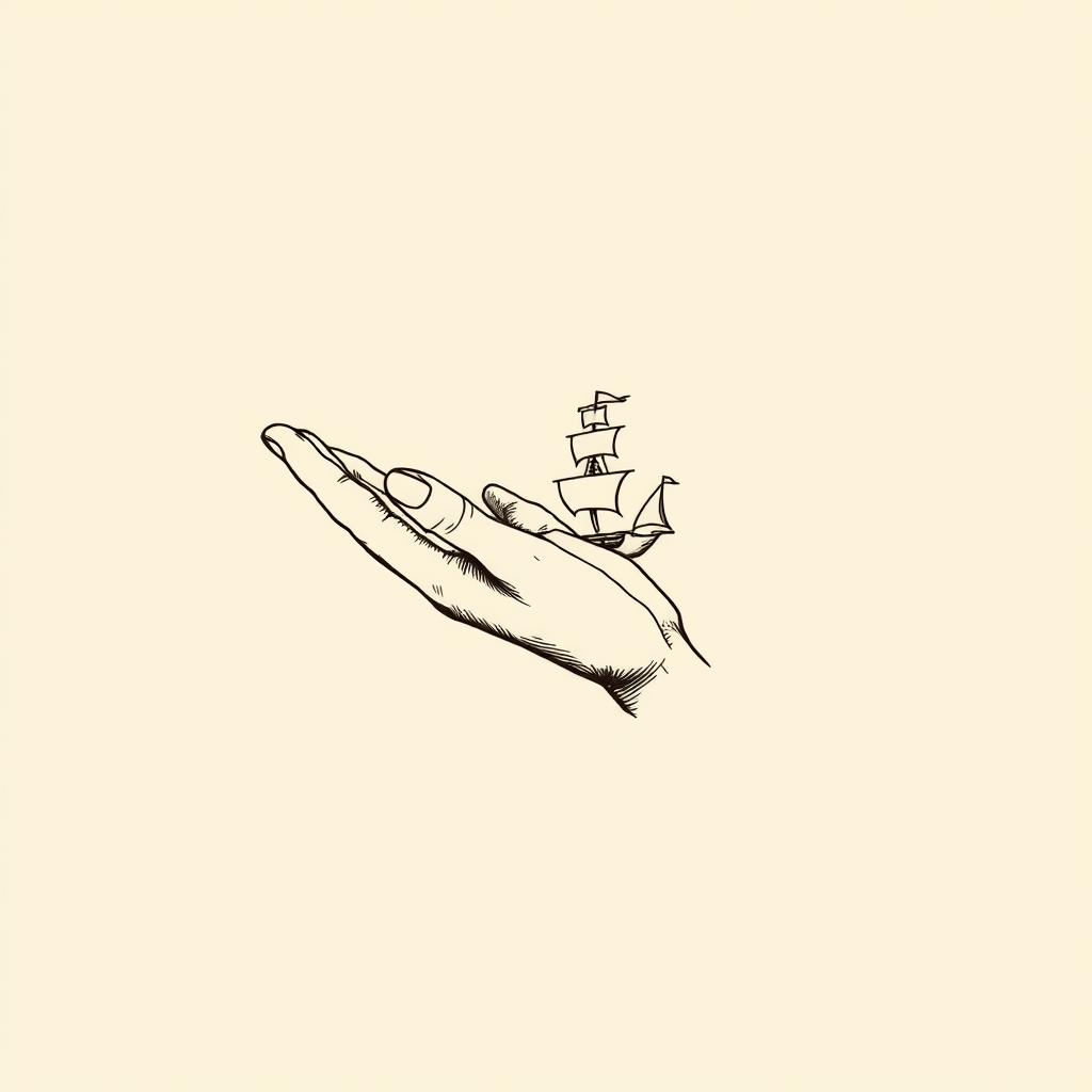 mano tesa verso navi/galere