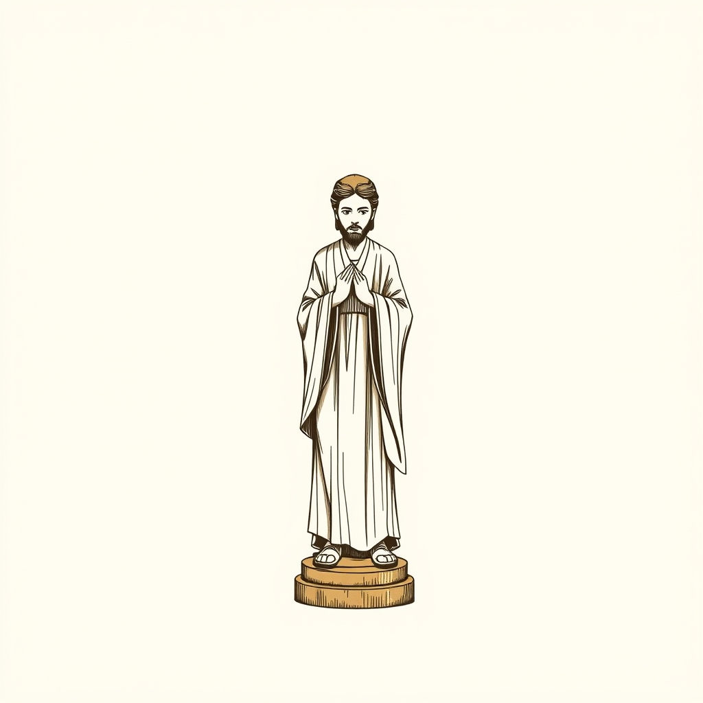 Statua in legno duro (settim, quercia o ebano)