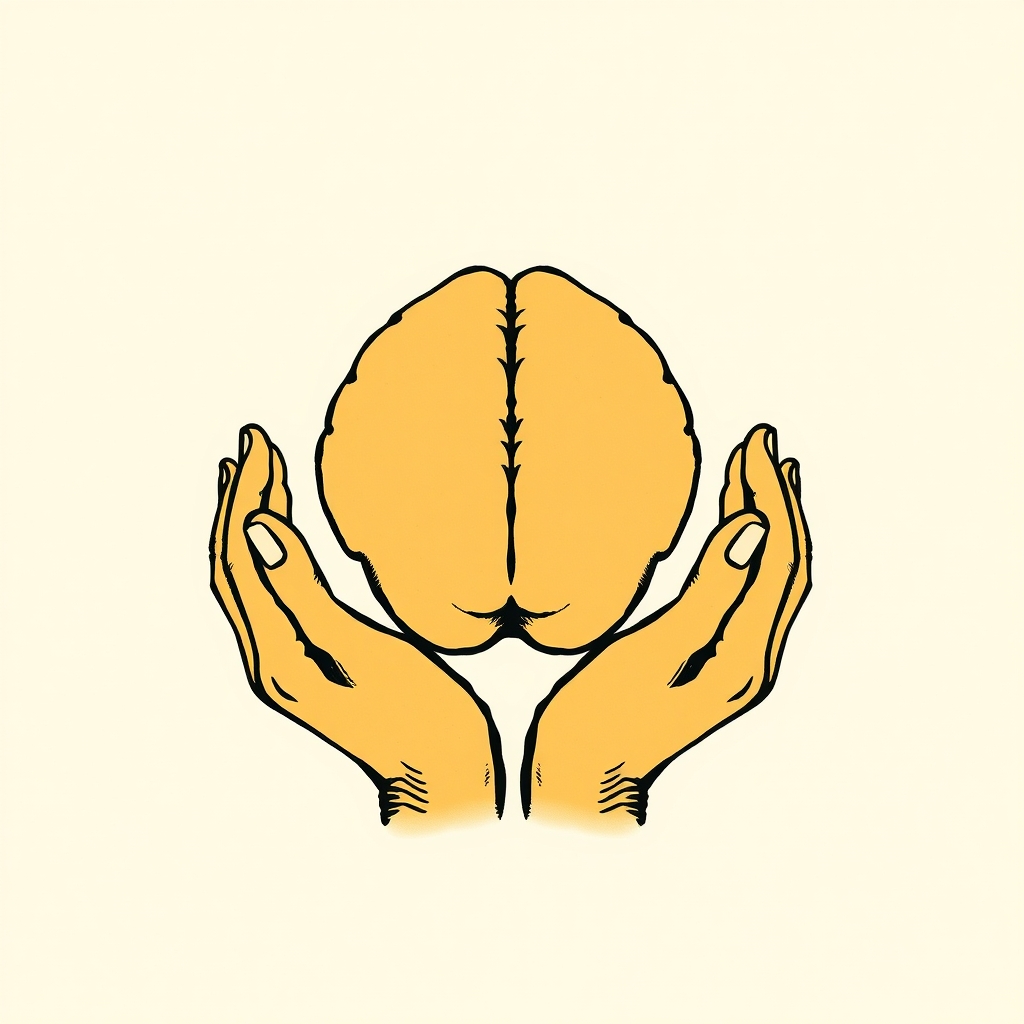 tête dans les mains (céphalophorie)